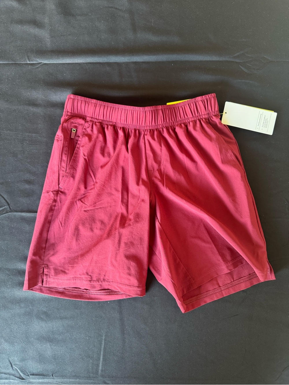 NWT All in Motion Boys Active Light Woven Shorts Zipper Pocket Dark Red M 8